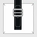 black belt with squared silver buckle image